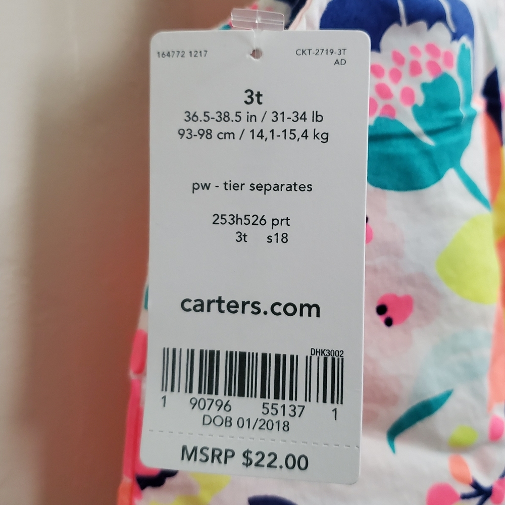 Carter's Sleeveless Ruffle Top 3T - Picture 5 of 6